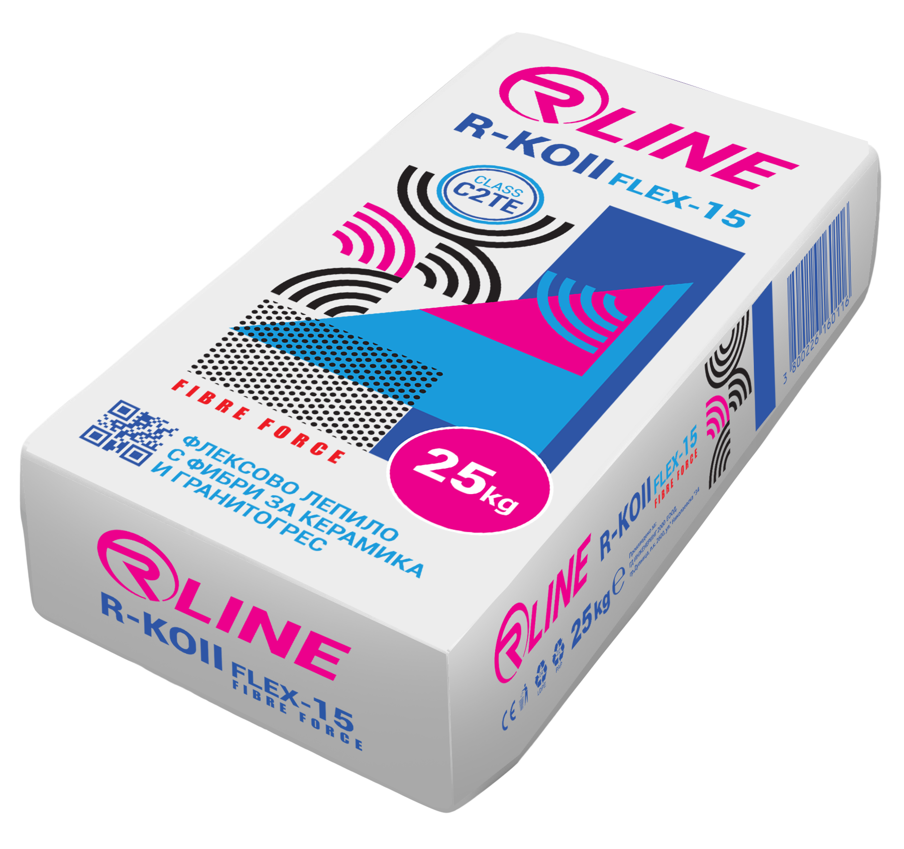 Сиво лепило за плочки C2TE – R-Koll Flex 15