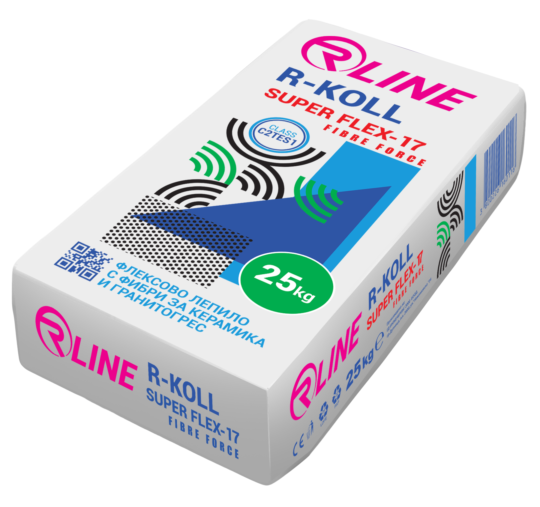 Сиво лепило за плочки C2TES1 – R-Koll Super Flex 17