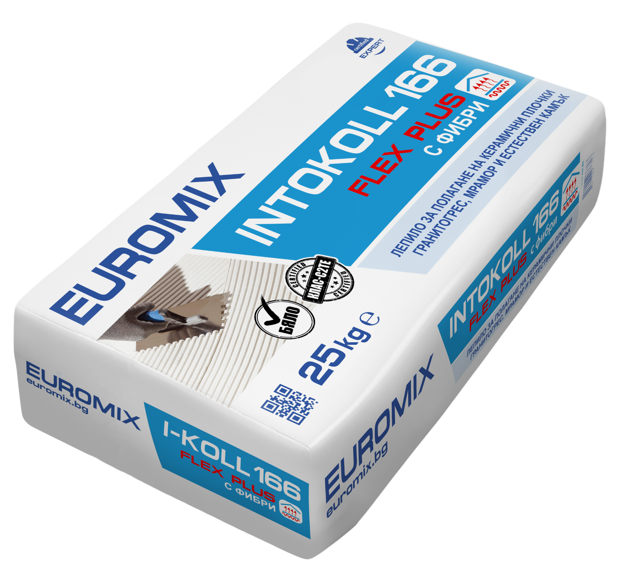 Бяло лепило за плочки C2TE – Intokoll 166 Flex Plus